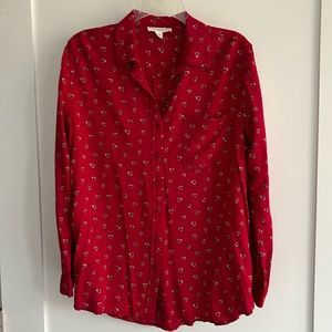 Beach Lunch Lounge Red blue heart shirt